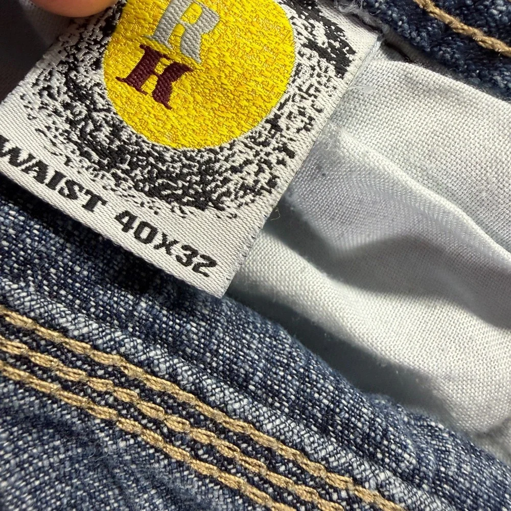 Vintage Rich Kids Jeans Men's 40x32 Blue Cotton Denim Straight Leg Faded Baggy